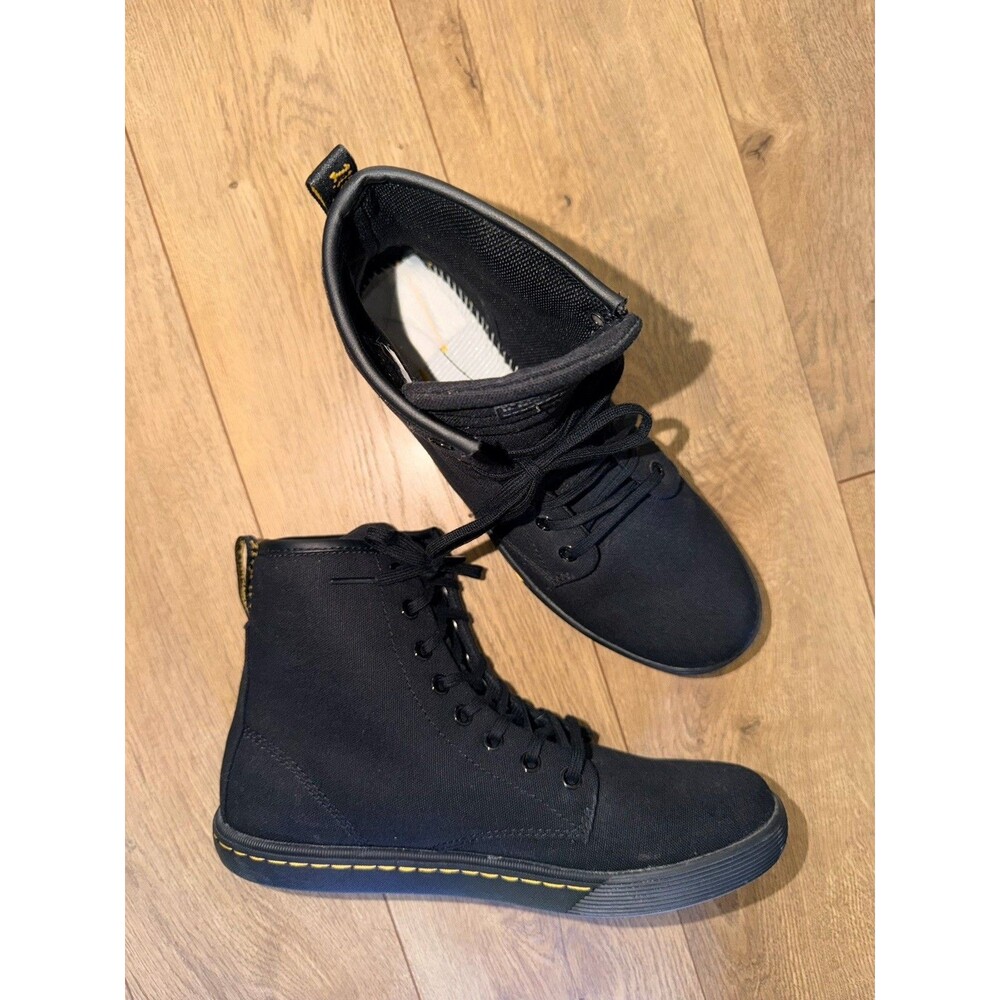 Womens Dr. Martens Sheridan US 9 Black Canvas Lace-Up Ankle Combat Boots